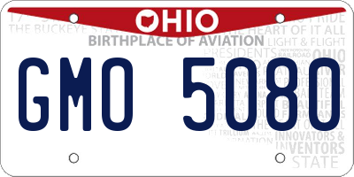 OH license plate GMO5080