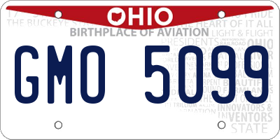 OH license plate GMO5099