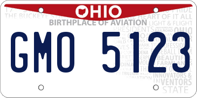 OH license plate GMO5123