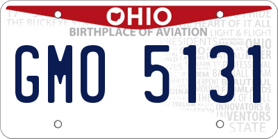 OH license plate GMO5131