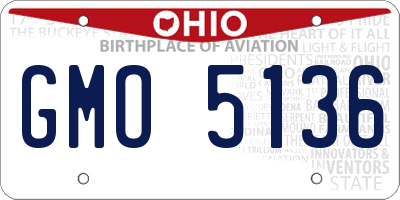 OH license plate GMO5136