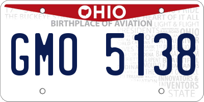 OH license plate GMO5138