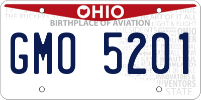 OH license plate GMO5201