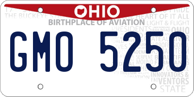 OH license plate GMO5250