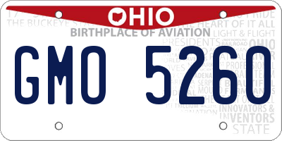 OH license plate GMO5260