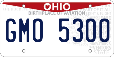 OH license plate GMO5300