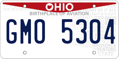 OH license plate GMO5304