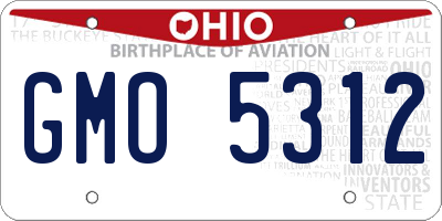 OH license plate GMO5312