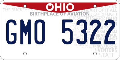 OH license plate GMO5322