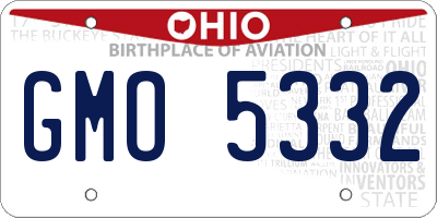 OH license plate GMO5332