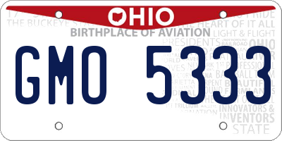 OH license plate GMO5333