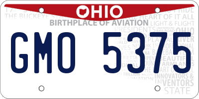 OH license plate GMO5375