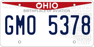 OH license plate GMO5378