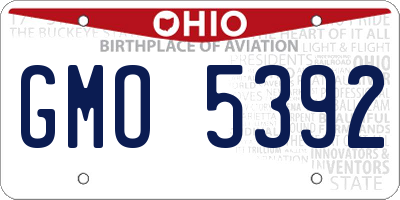 OH license plate GMO5392