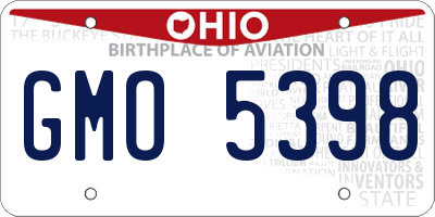 OH license plate GMO5398