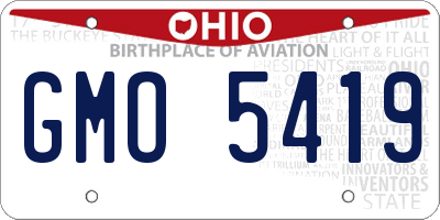 OH license plate GMO5419