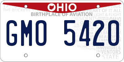 OH license plate GMO5420