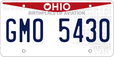 OH license plate GMO5430