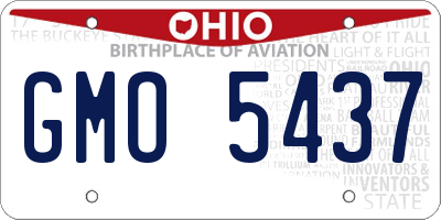 OH license plate GMO5437