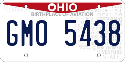 OH license plate GMO5438