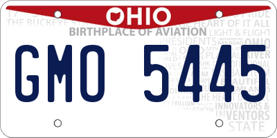 OH license plate GMO5445