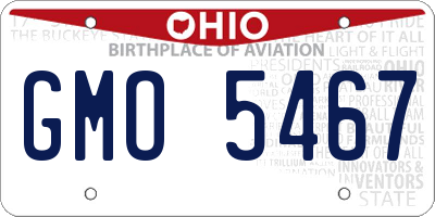 OH license plate GMO5467
