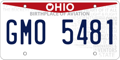 OH license plate GMO5481