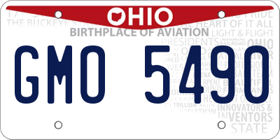 OH license plate GMO5490