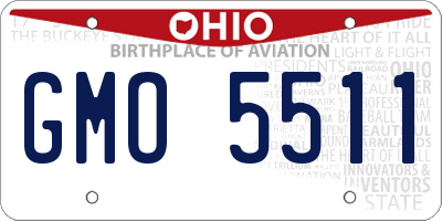 OH license plate GMO5511