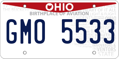 OH license plate GMO5533