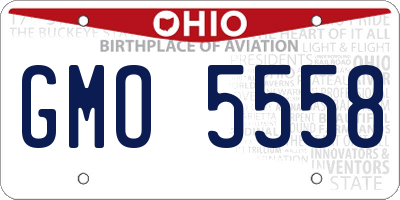 OH license plate GMO5558