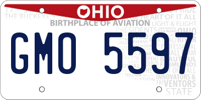 OH license plate GMO5597