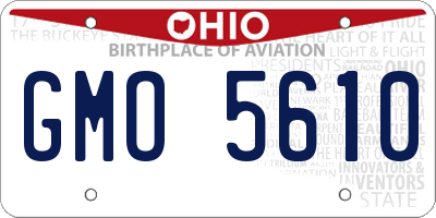 OH license plate GMO5610