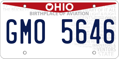 OH license plate GMO5646