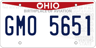 OH license plate GMO5651