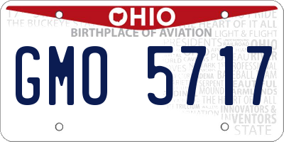 OH license plate GMO5717