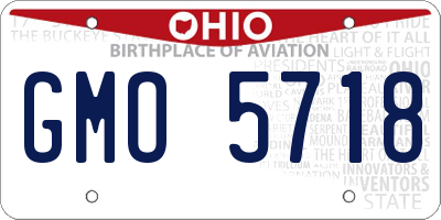 OH license plate GMO5718