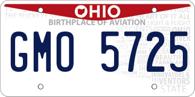 OH license plate GMO5725