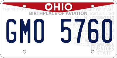 OH license plate GMO5760