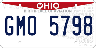 OH license plate GMO5798
