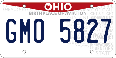 OH license plate GMO5827