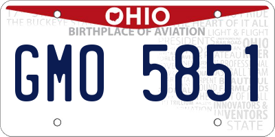 OH license plate GMO5851
