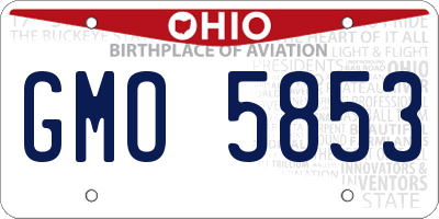 OH license plate GMO5853