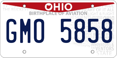 OH license plate GMO5858