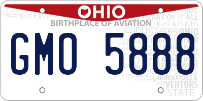 OH license plate GMO5888