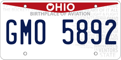 OH license plate GMO5892