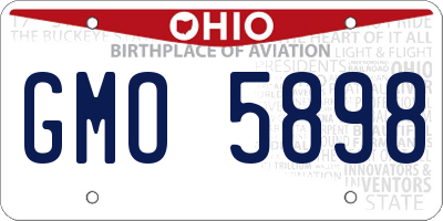 OH license plate GMO5898