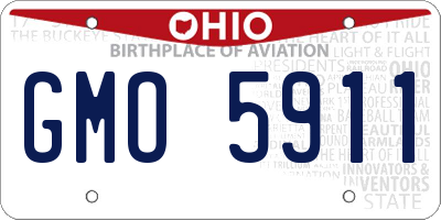 OH license plate GMO5911