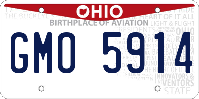 OH license plate GMO5914