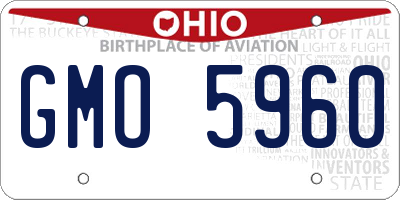 OH license plate GMO5960